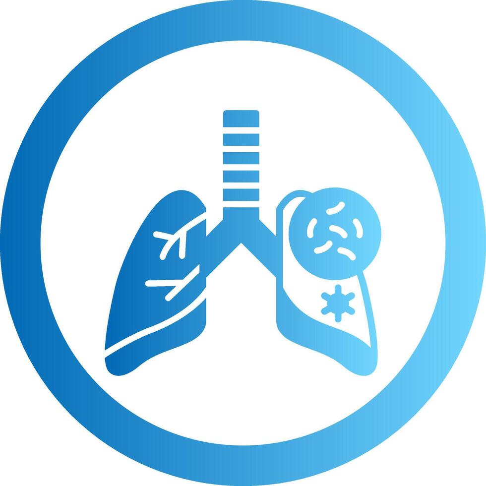 Lungs Germs Gradient Circle Icon vector