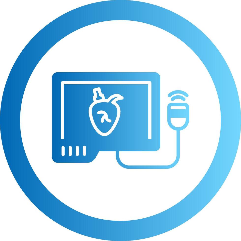 Echocardiogram Gradient Circle Icon vector