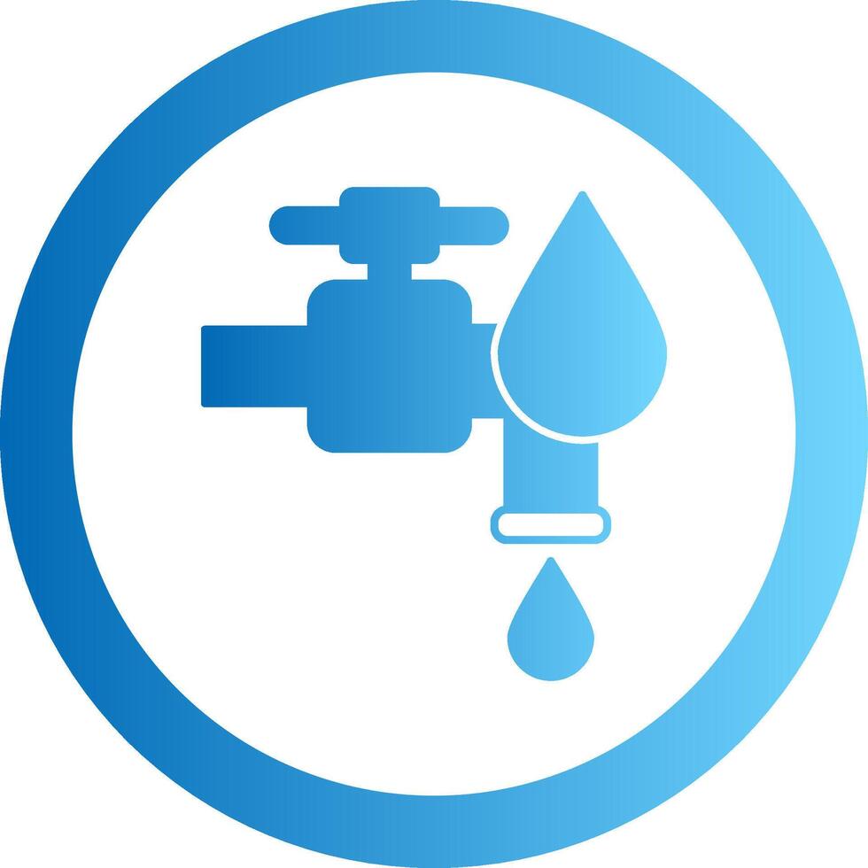 Water Faucet Gradient Circle Icon vector
