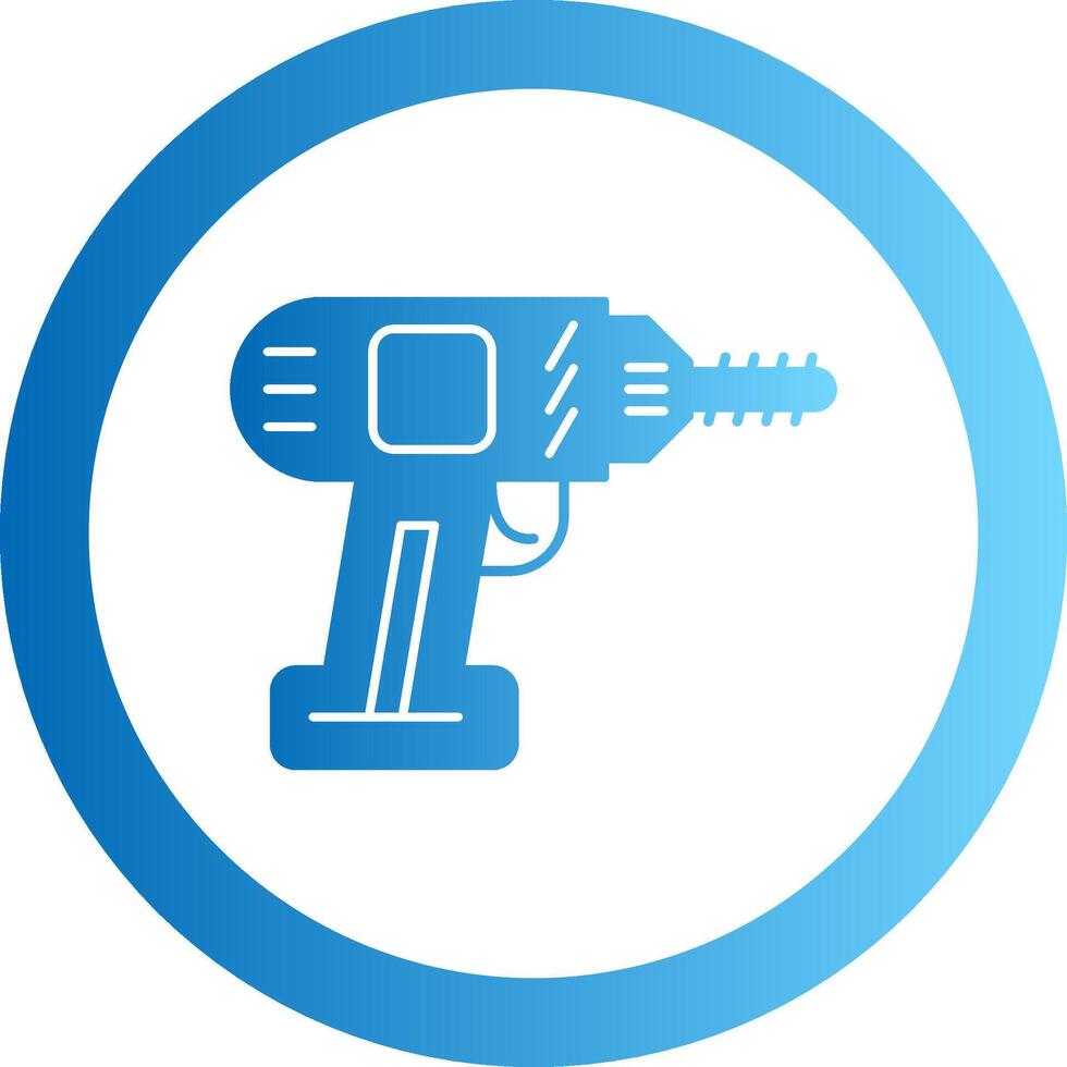 Power Drill Gradient Circle Icon vector