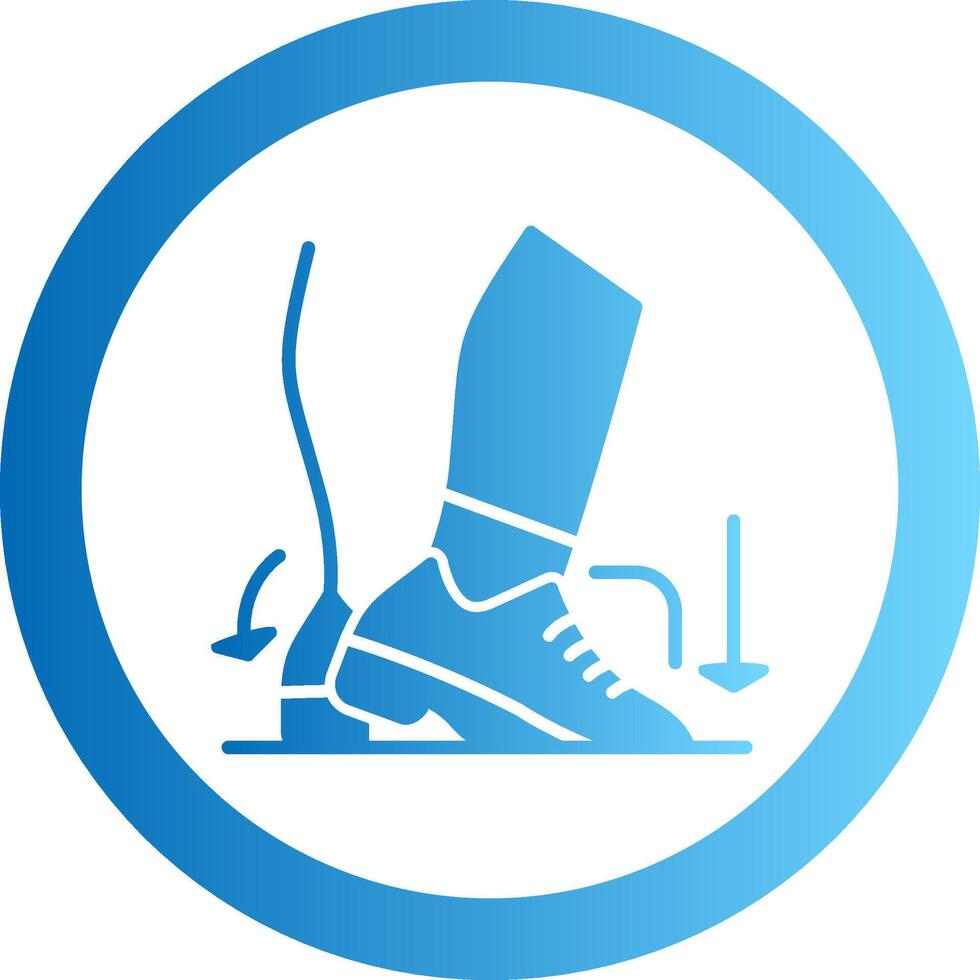 Toe Heel Gradient Circle Icon vector