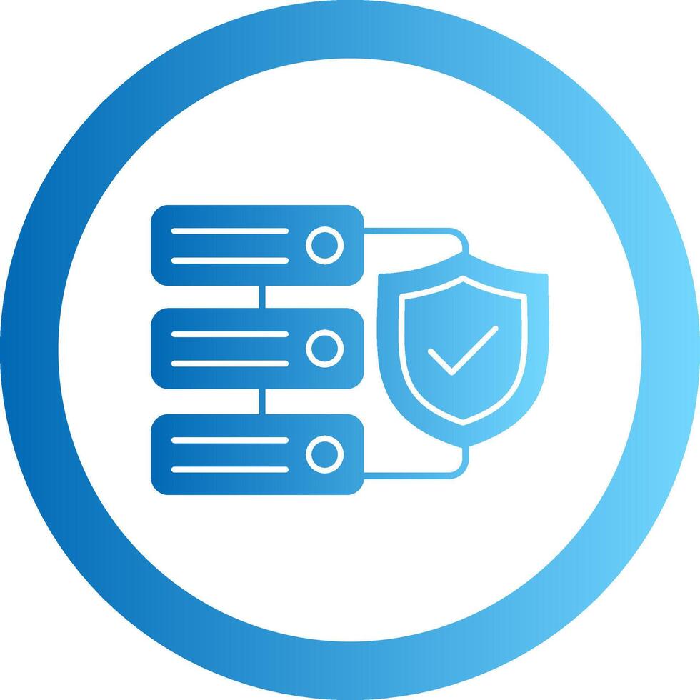 Data Protection Gradient Circle Icon vector