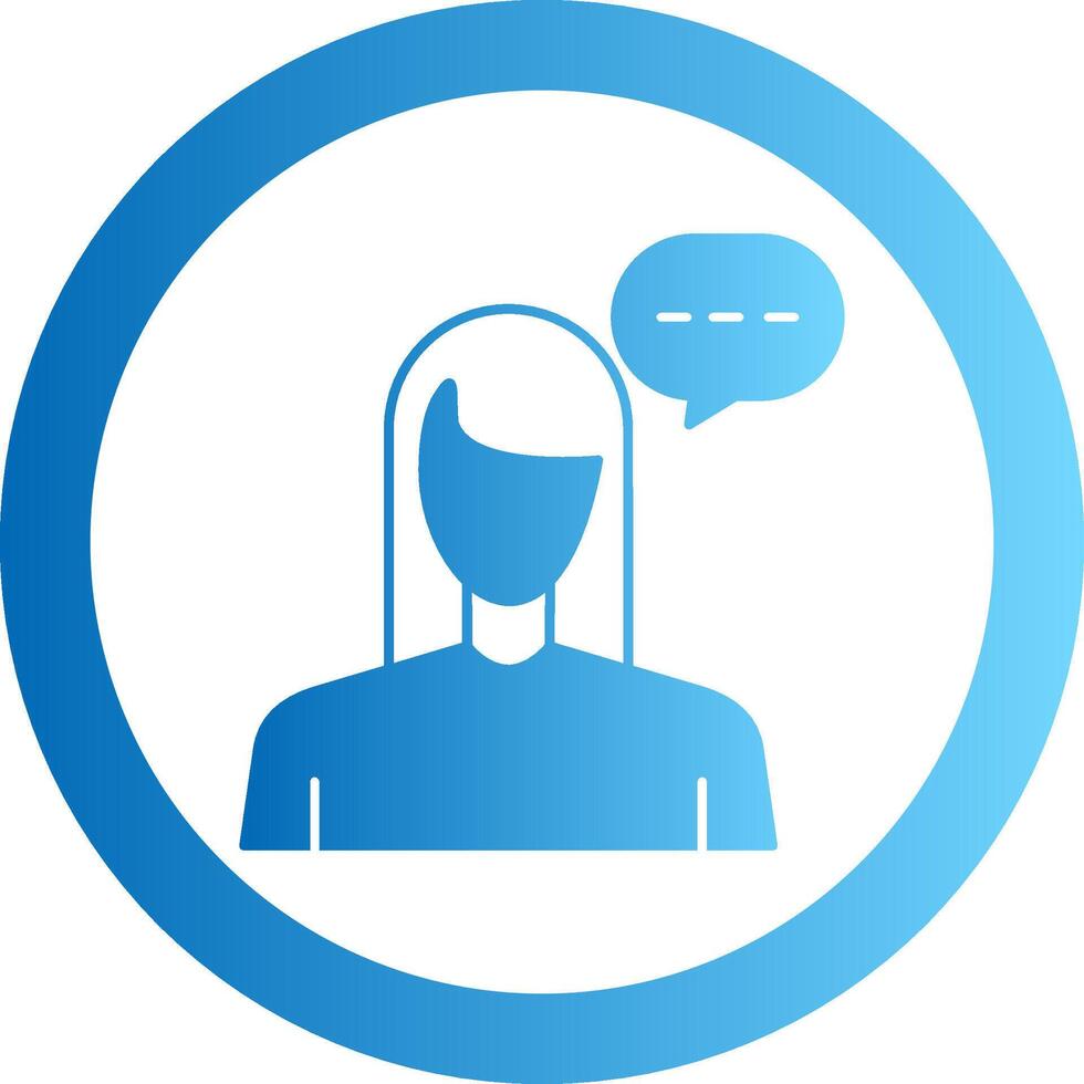 Virtual Assistant Gradient Circle Icon vector