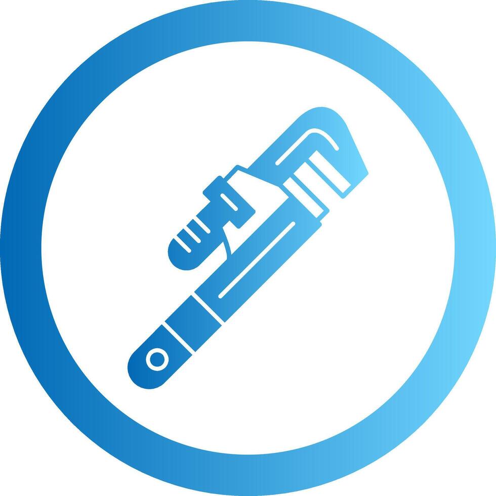 Pipe Wrench Gradient Circle Icon vector
