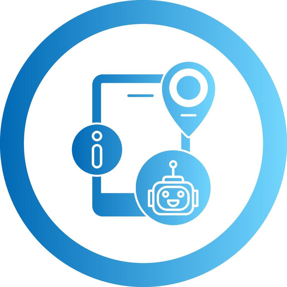 Virtual Assistant Gradient Circle Icon vector