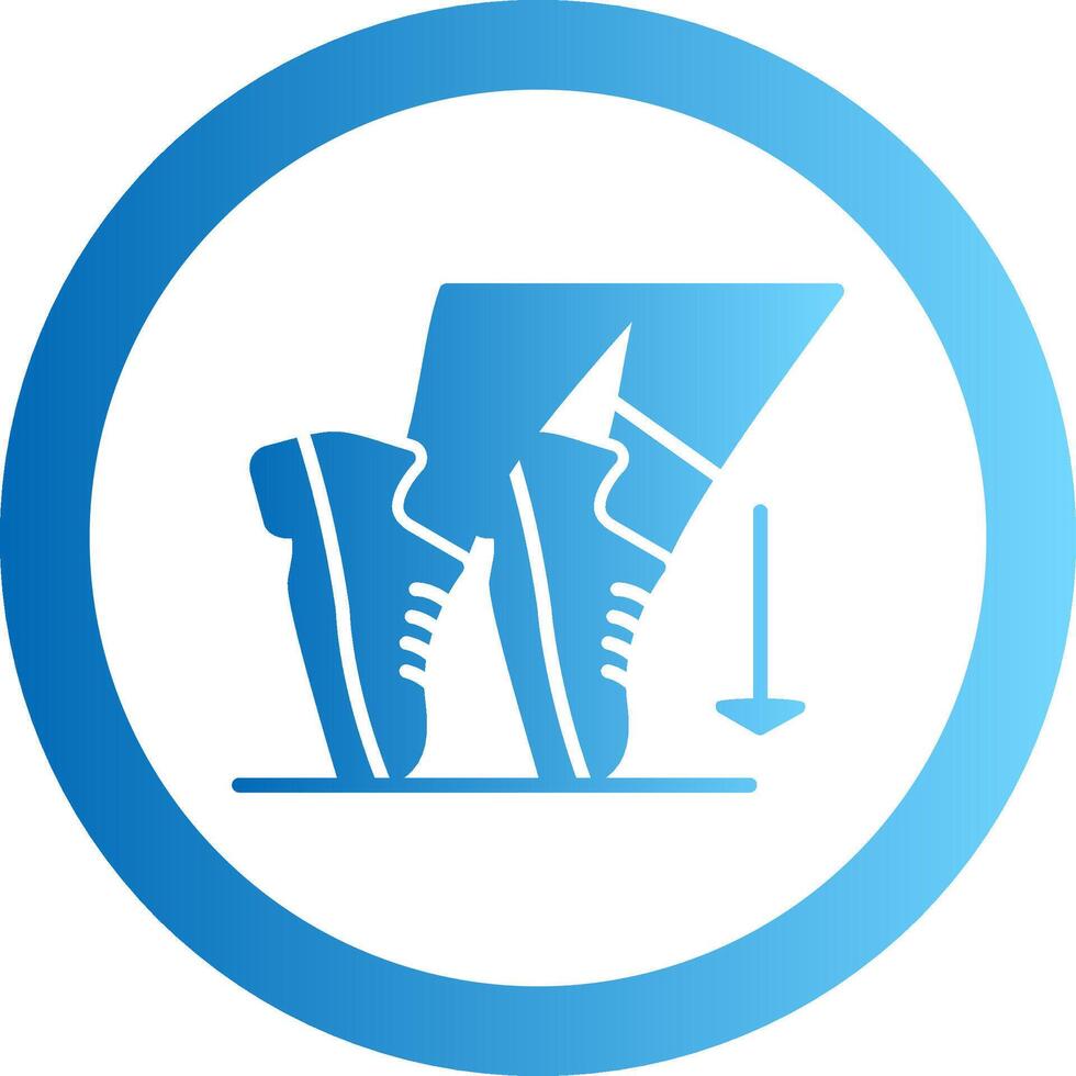 Toe Stand Gradient Circle Icon vector