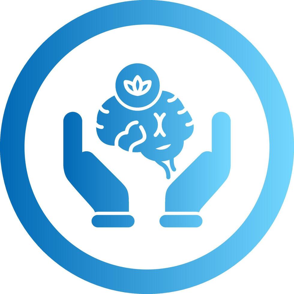 Brain Gradient Circle Icon vector