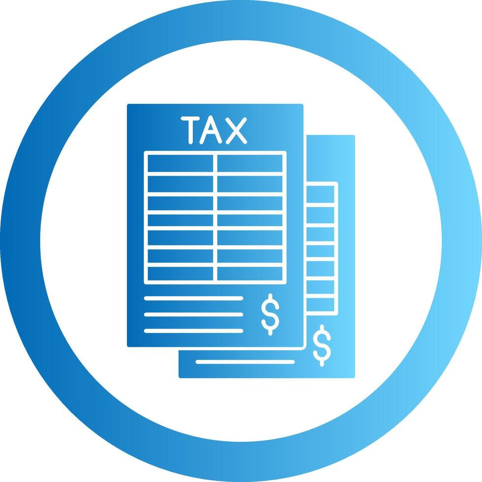 Tax Form Gradient Circle Icon vector