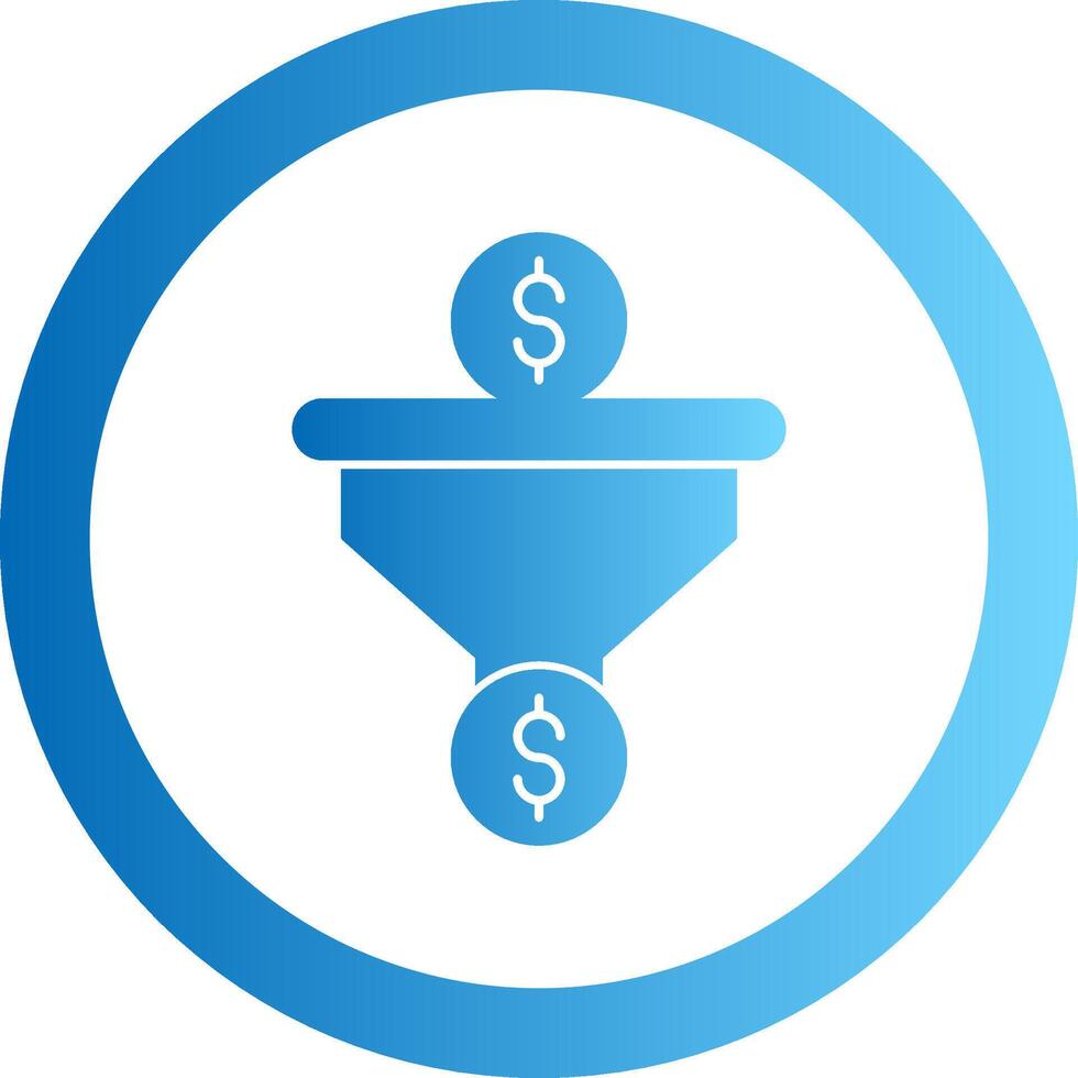Dollar Sales PipeGradient Circle Gradient Circle Icon vector