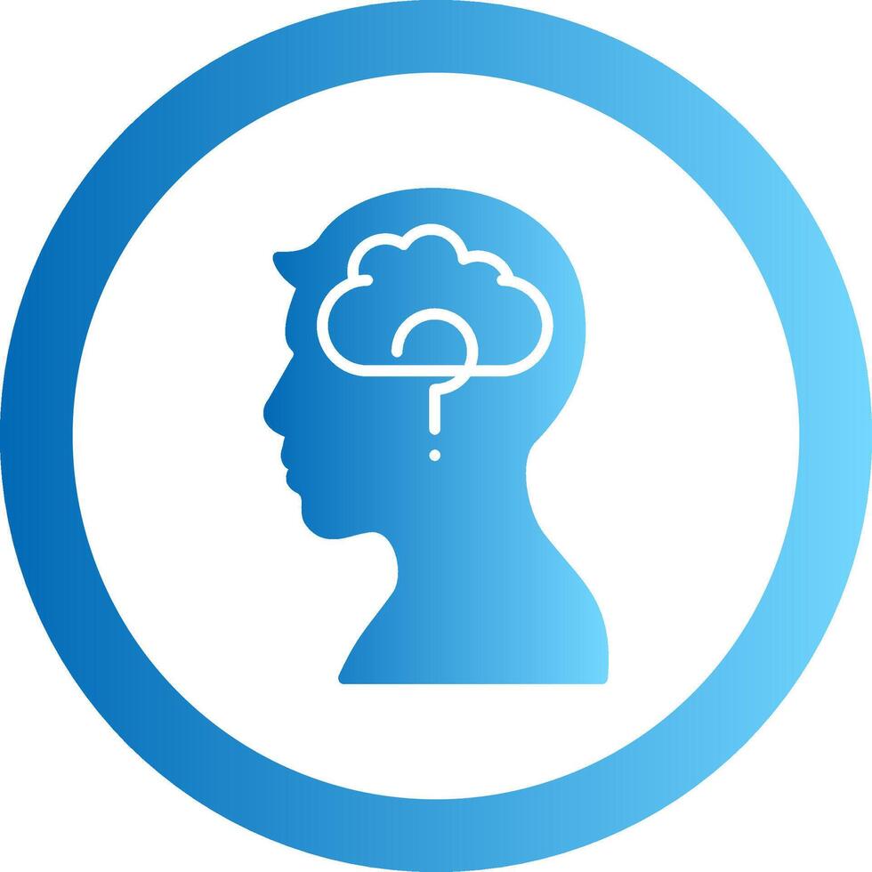 Memory Loss Gradient Circle Icon vector