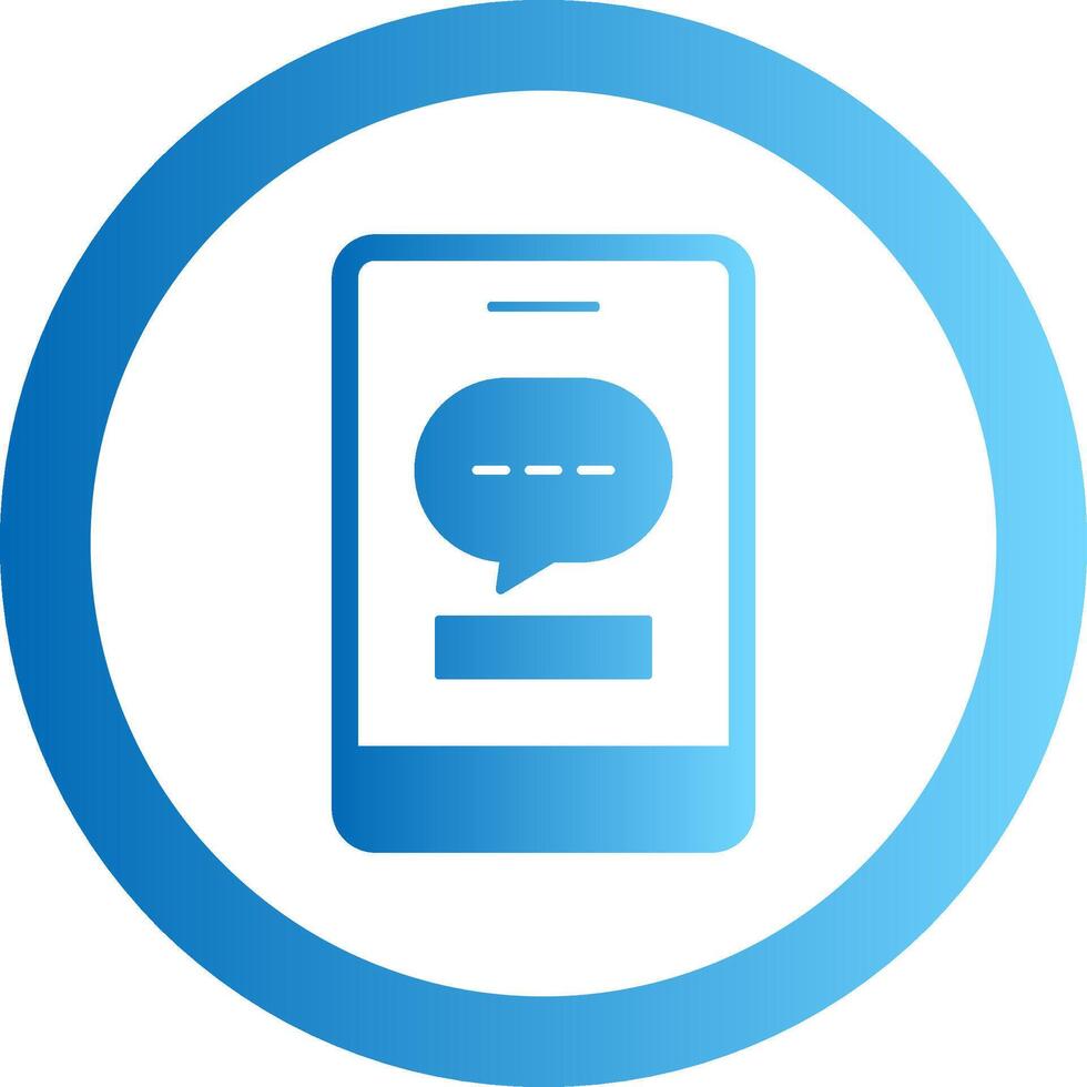 Phone Message Gradient Circle Icon vector