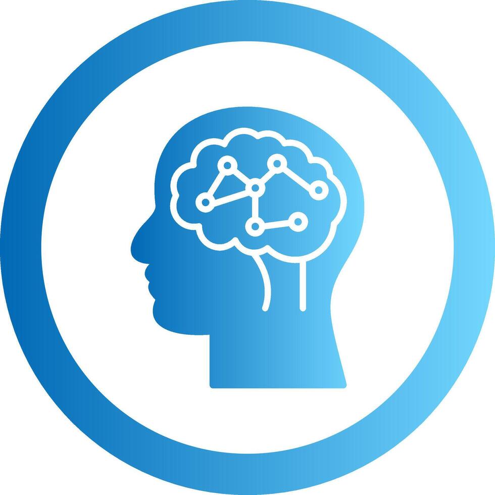 Neural Circuit Gradient Circle Icon vector