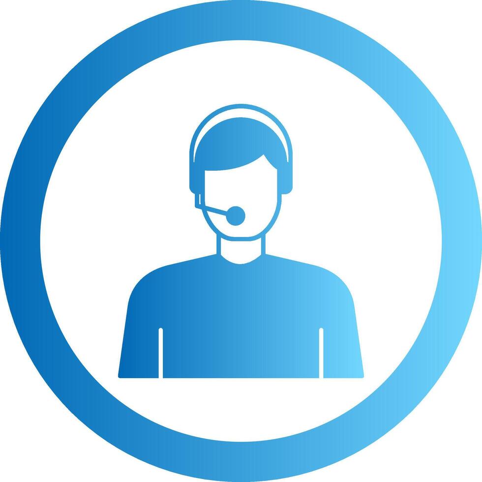 Virtual Assistant Gradient Circle Icon vector