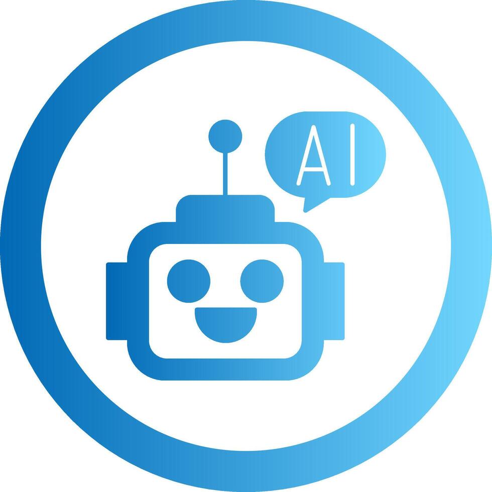 Ai Assistant Gradient Circle Icon vector