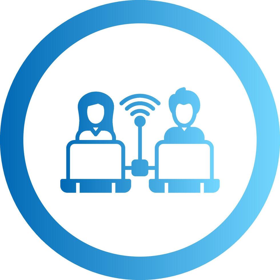 Remote Access Gradient Circle Icon vector