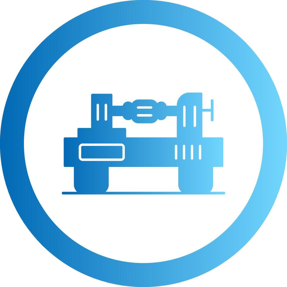 Lathe Gradient Circle Icon vector