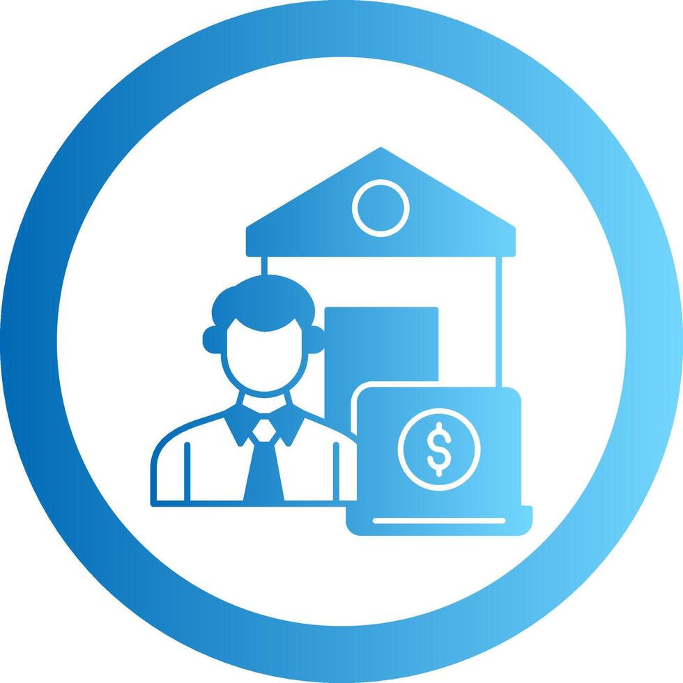 Work From Home Gradient Circle Icon vector