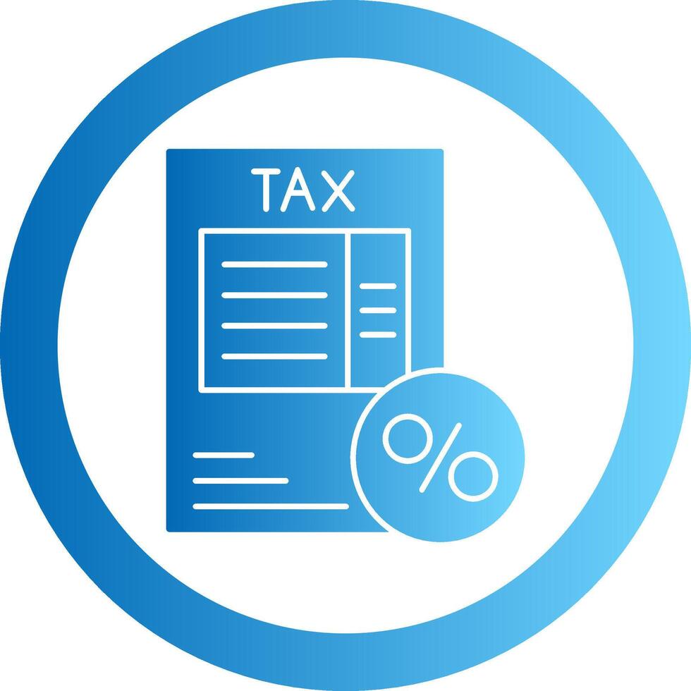 Tax Percentage Gradient Circle Icon vector