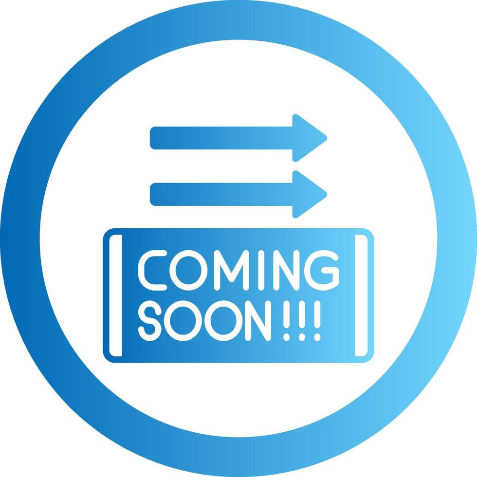 Coming Soon Gradient Circle Icon vector