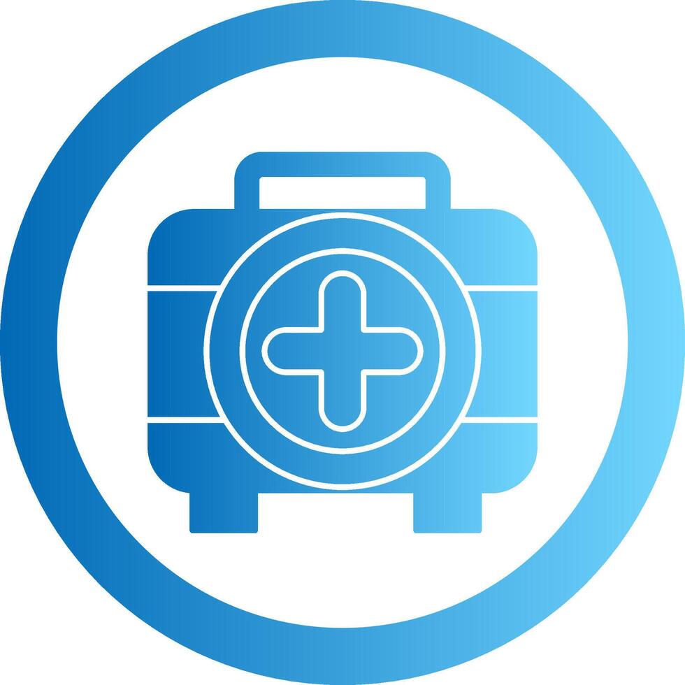 First Aid Kit Gradient Circle Icon vector