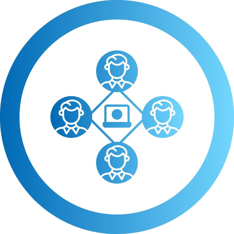 Remote Job Gradient Circle Icon vector