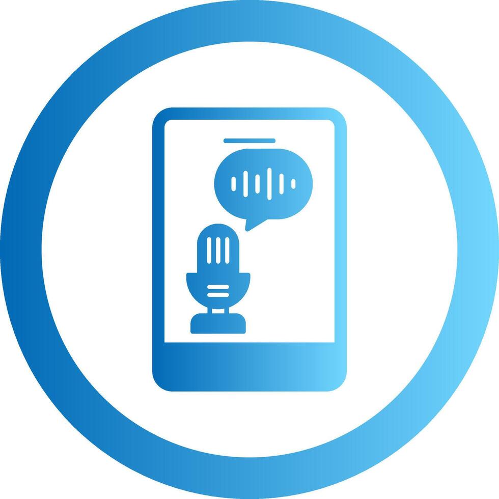 Voice Recognition Gradient Circle Icon vector