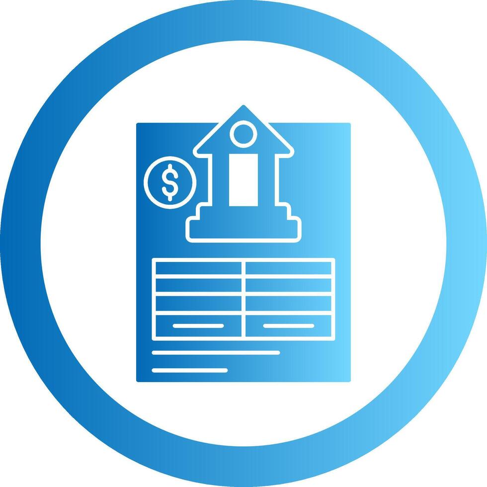 Bank Statement Gradient Circle Icon vector