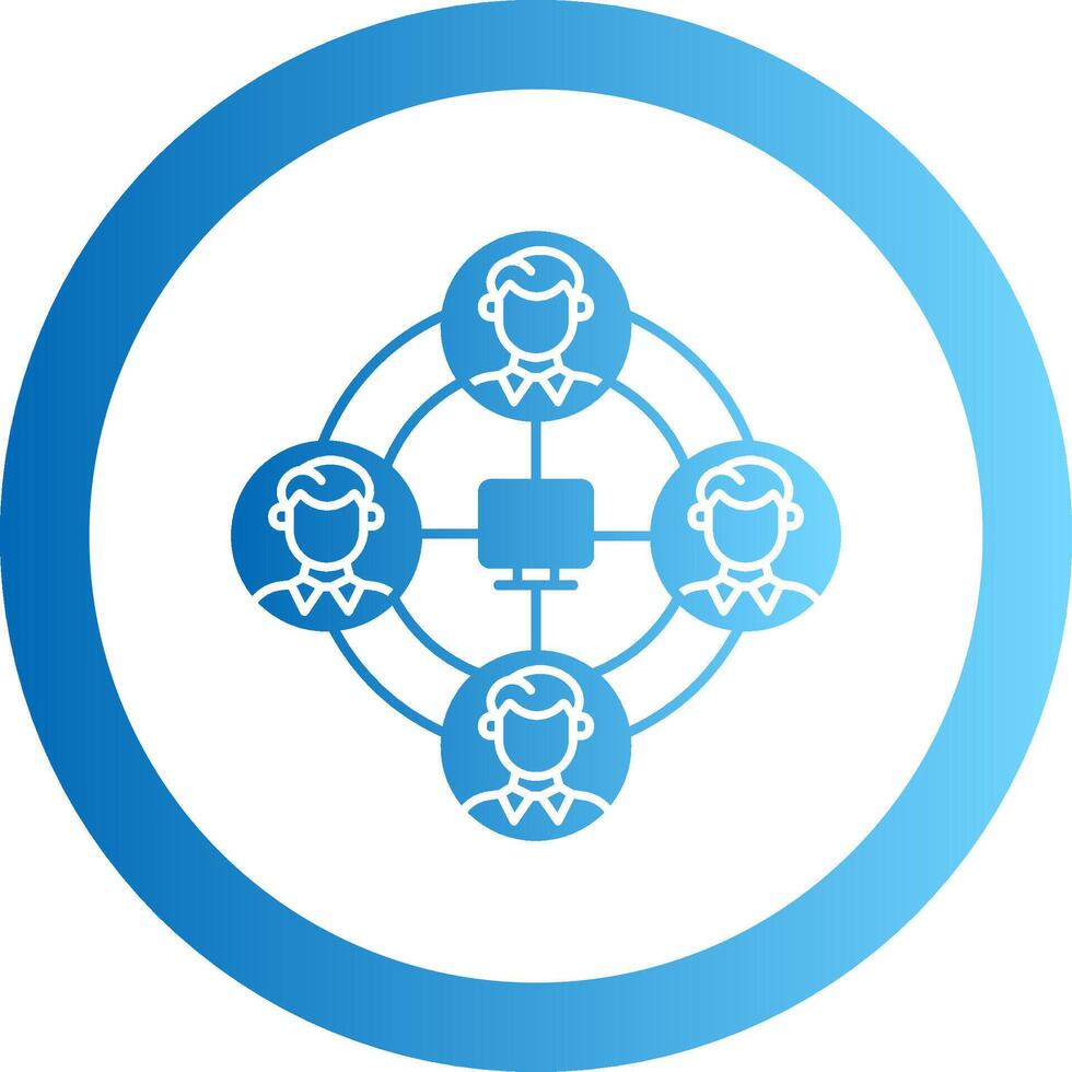 Remote Job Gradient Circle Icon vector