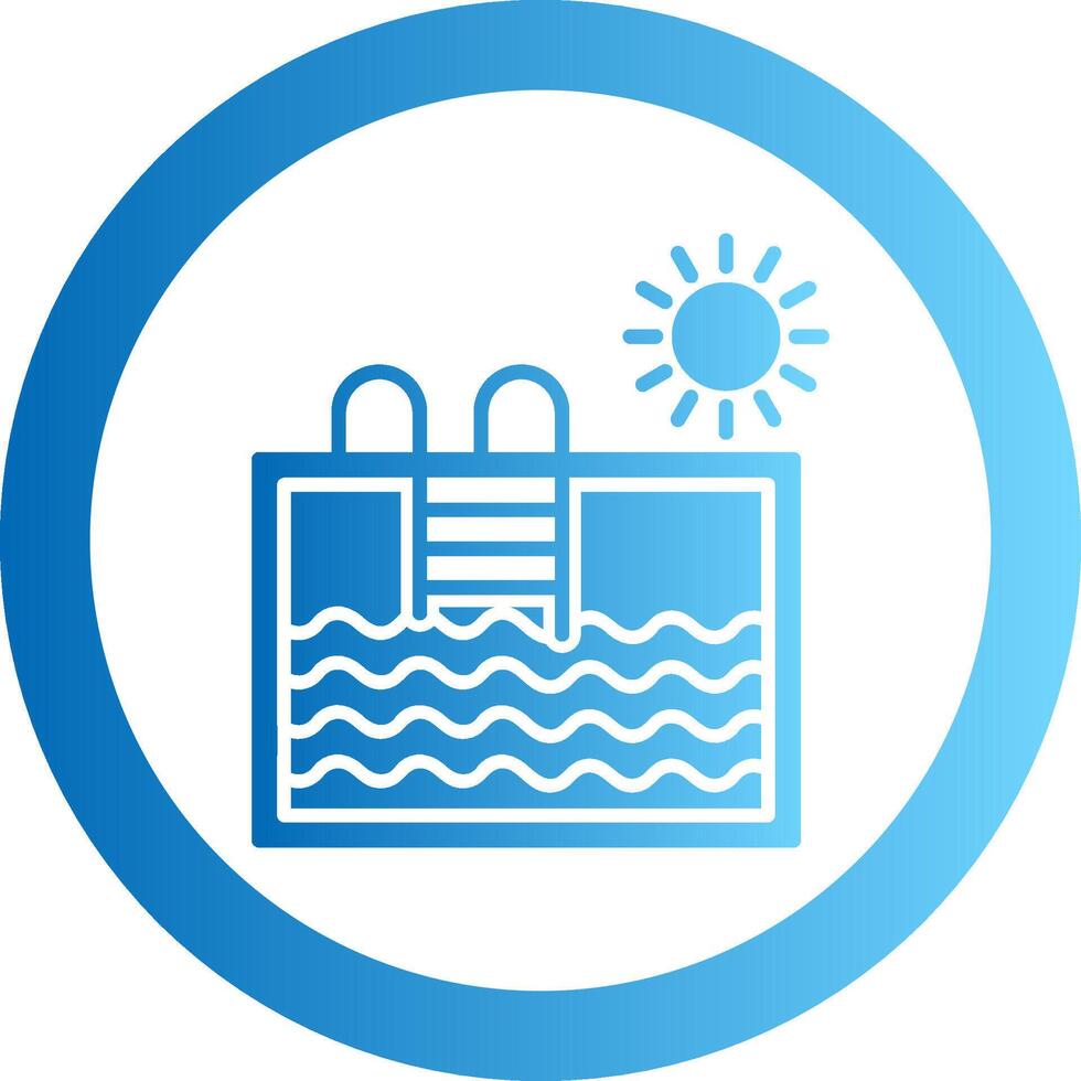 Swimming Pool Gradient Circle Icon vector