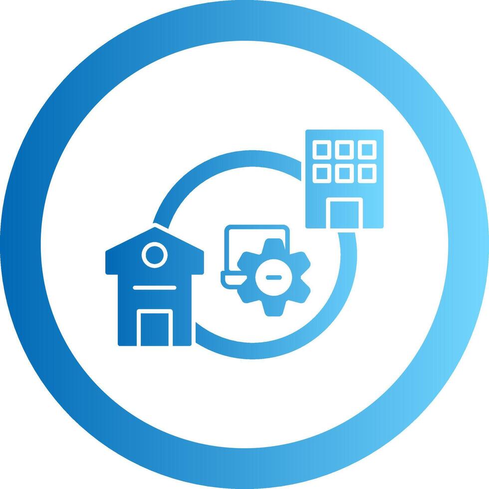Hybrid Work Gradient Circle Icon vector