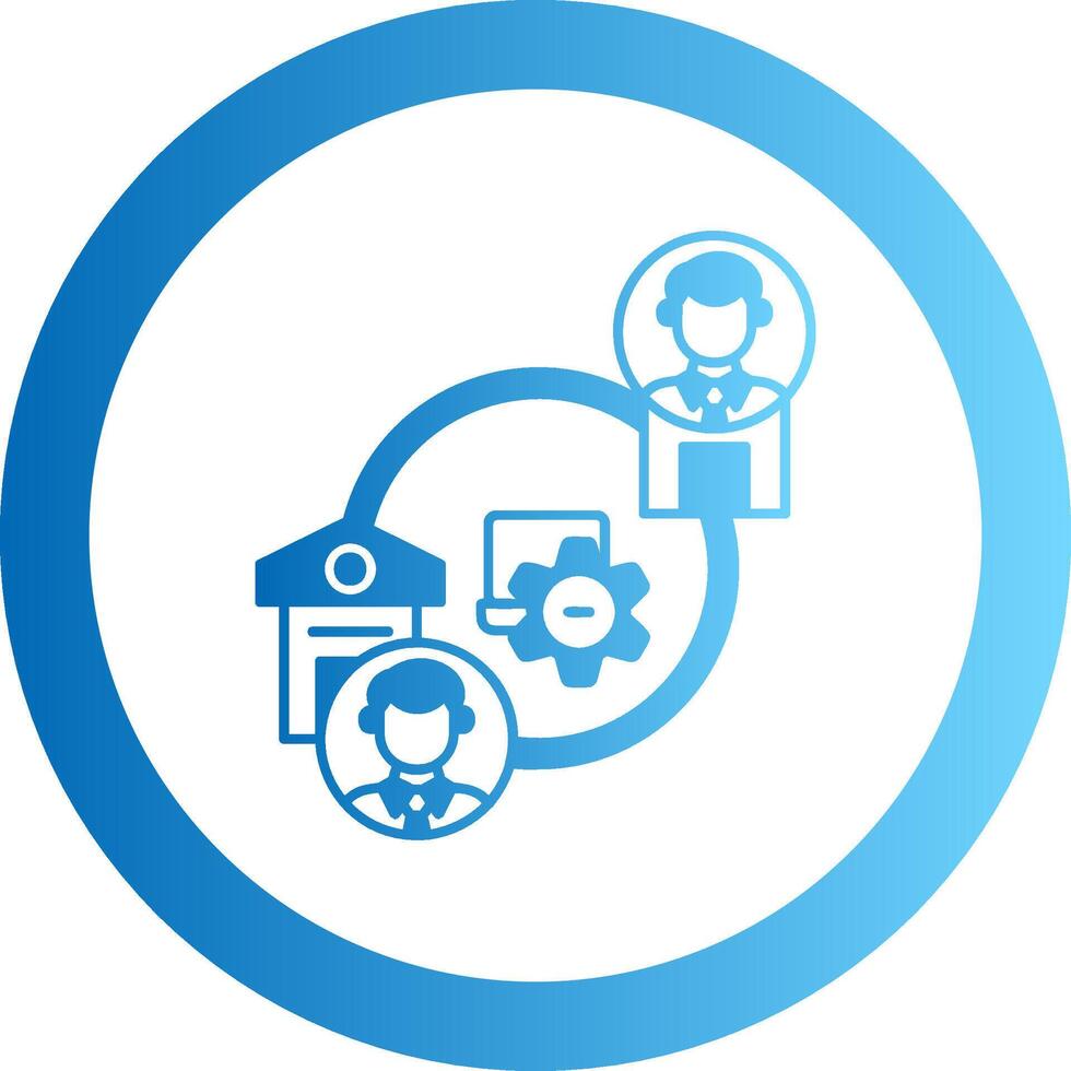 Hybrid Work Gradient Circle Icon vector