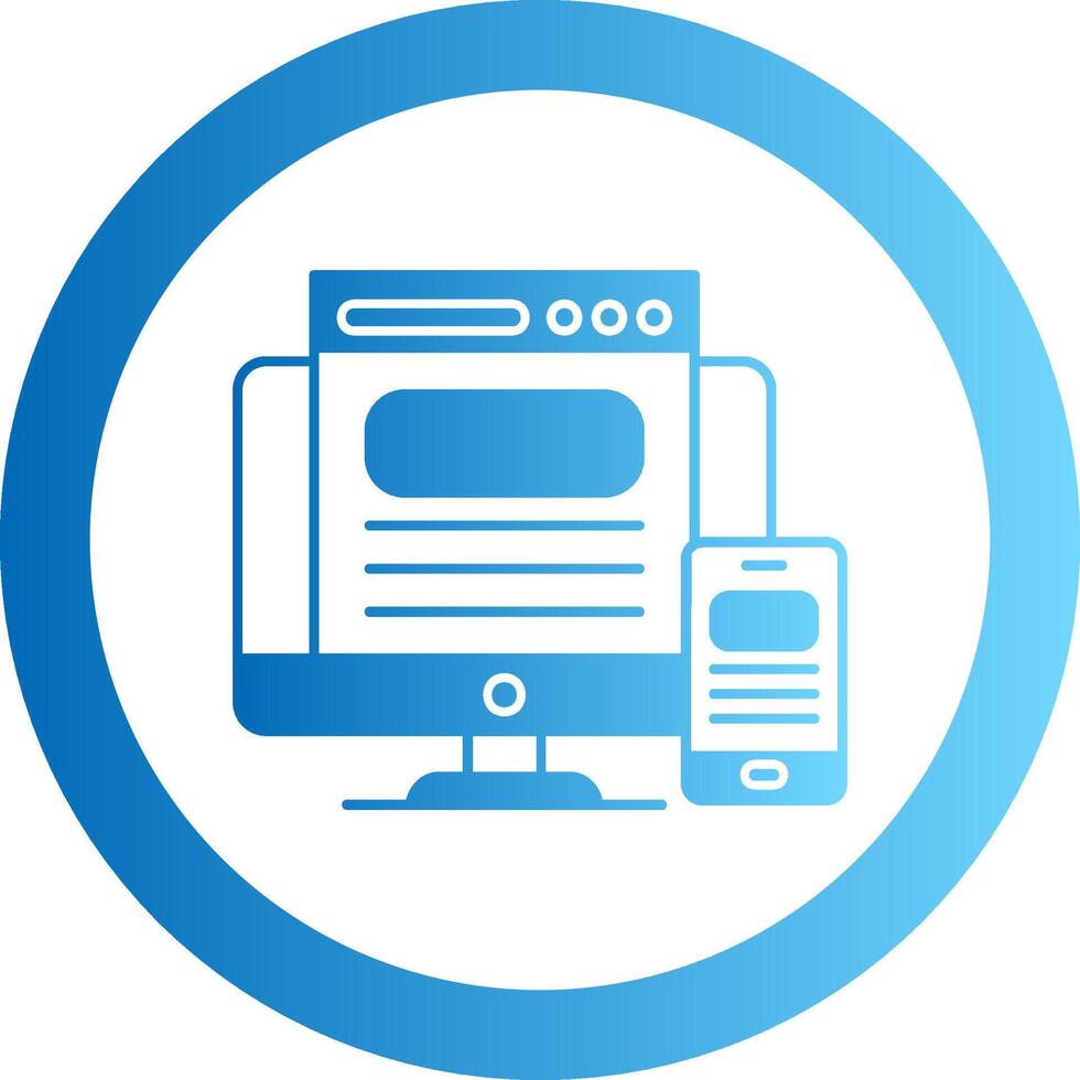 Responsive Design Gradient Circle Icon vector