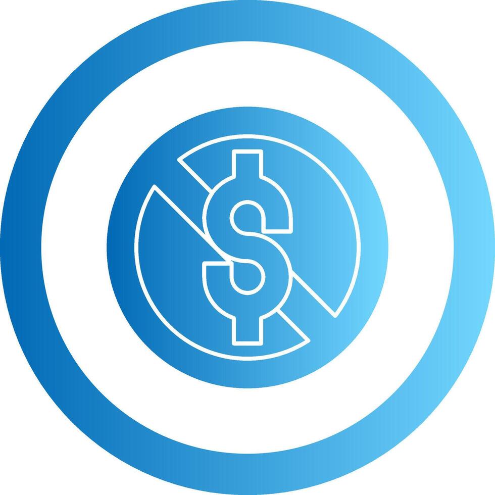 No Sales Gradient Circle Icon vector