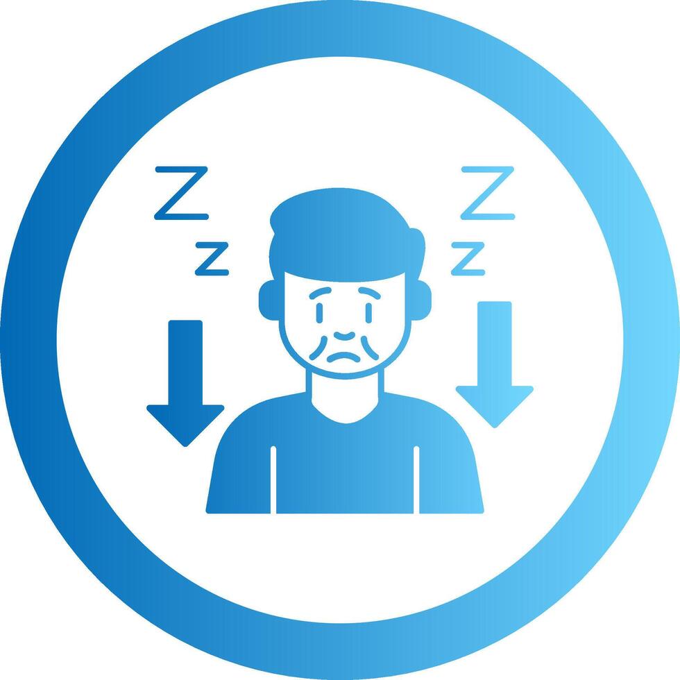 Tiredness Gradient Circle Icon vector