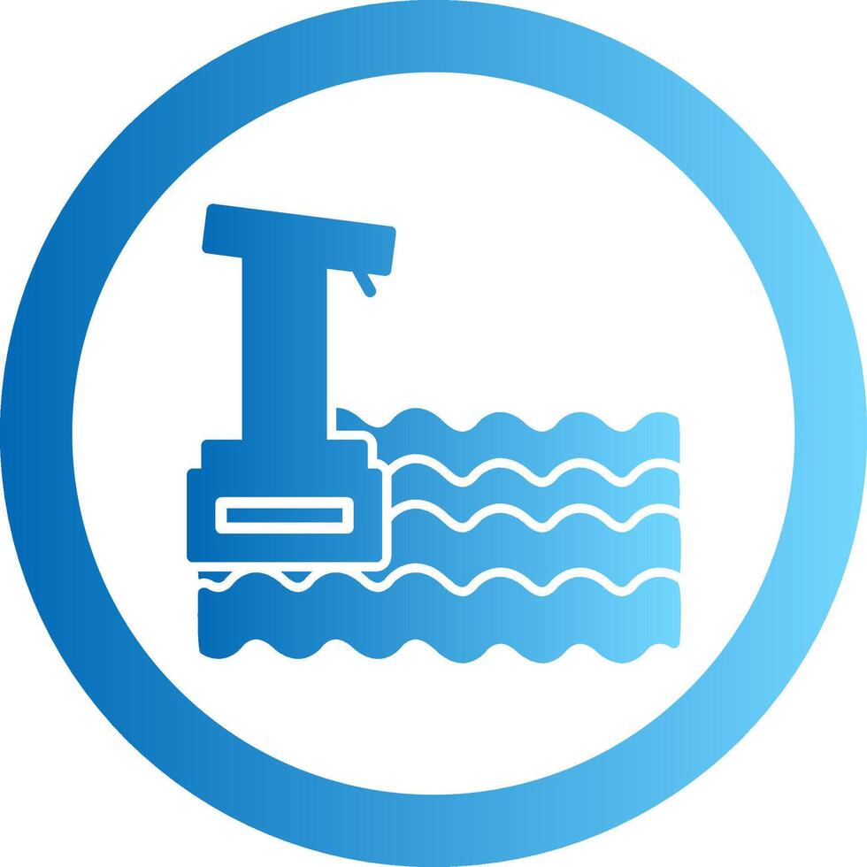 Diving Board Gradient Circle Icon vector