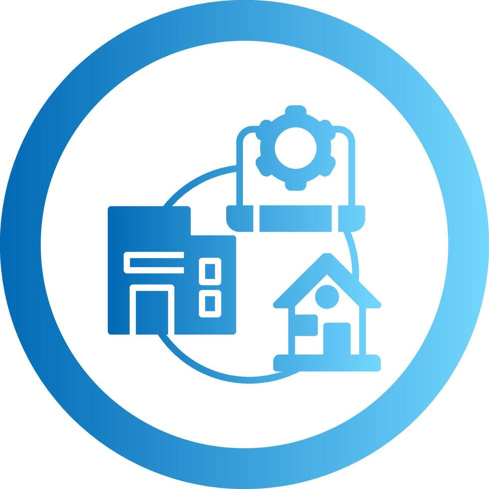 Hybrid Work Gradient Circle Icon vector