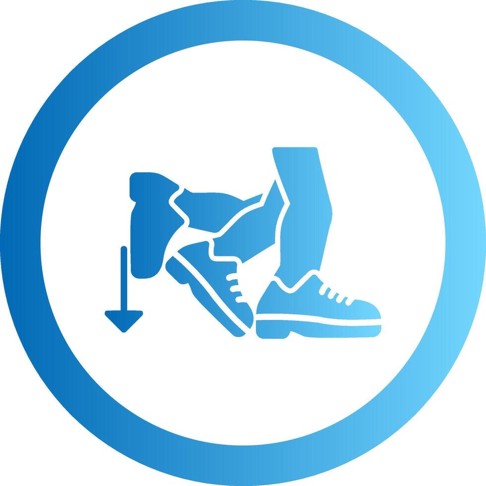 Toe Beat Gradient Circle Icon vector