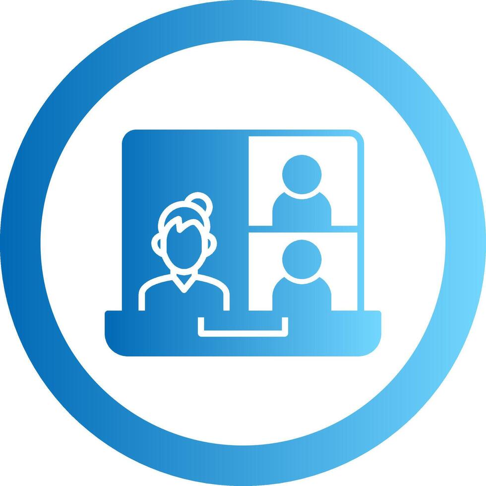 OnGradient Circle Conference Meeting Gradient Circle Icon vector