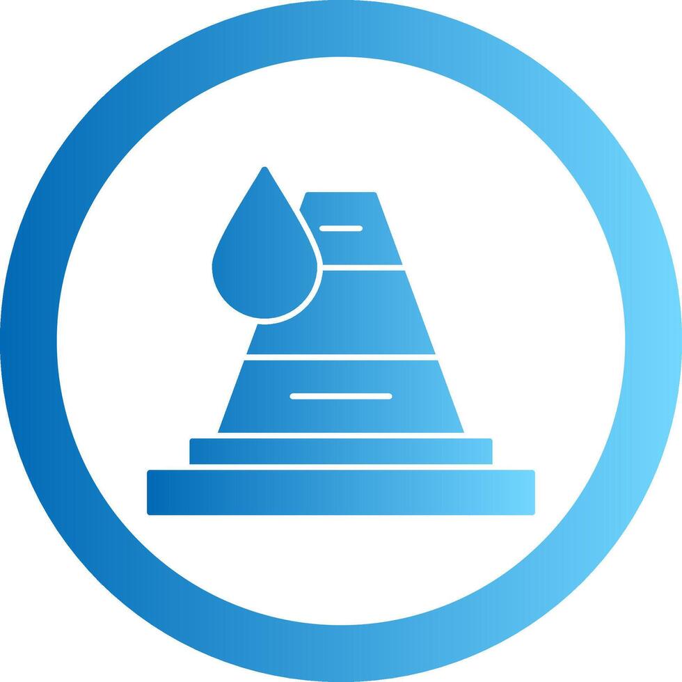 Traffic Cone Gradient Circle Icon vector