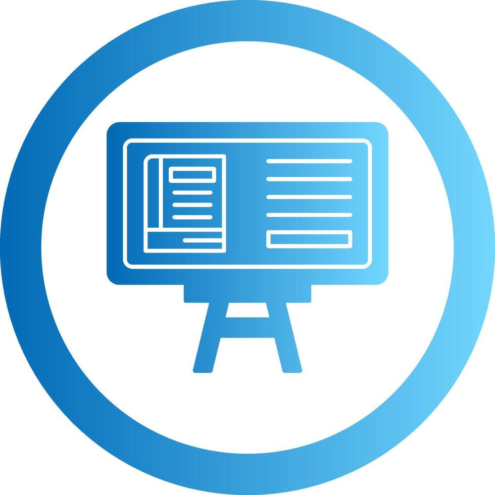 Presentation Board Gradient Circle Icon vector