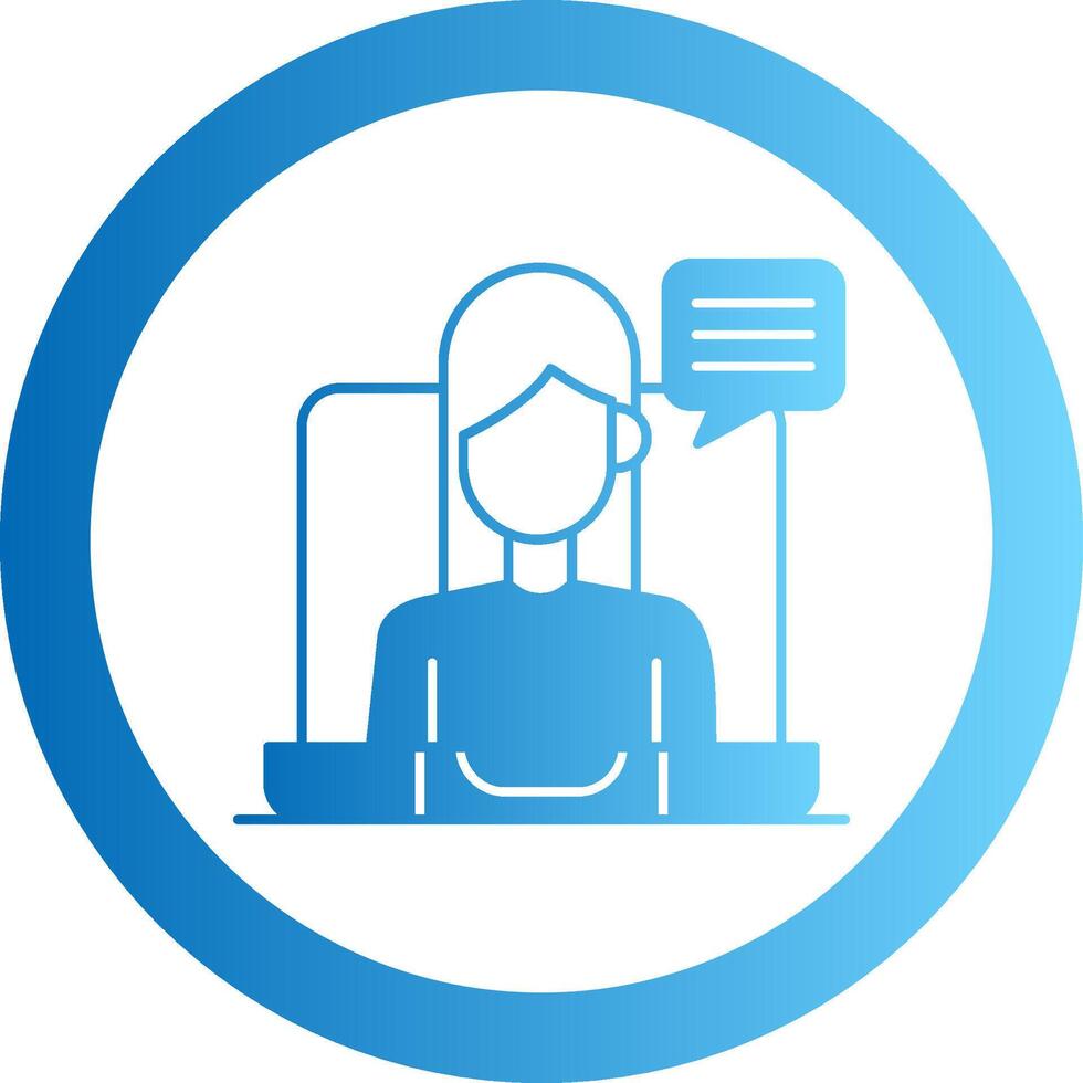 Virtual Meeting Gradient Circle Icon vector