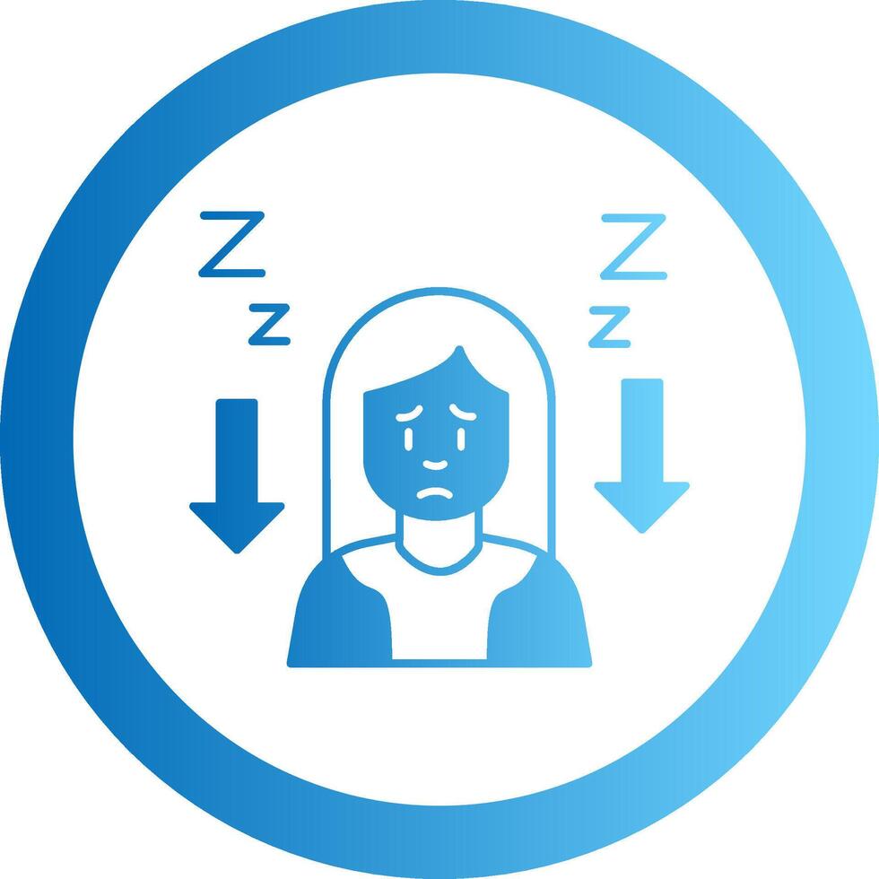 Tiredness Gradient Circle Icon vector