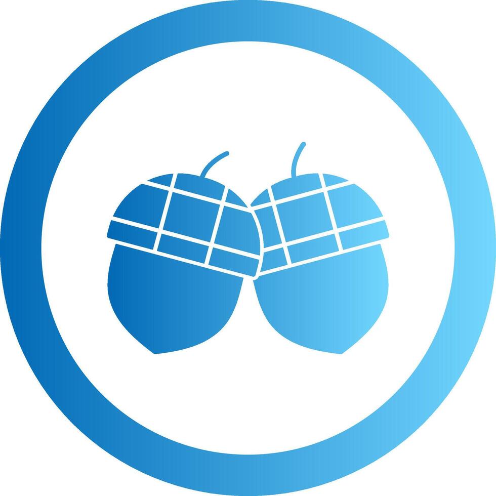 Acorn Gradient Circle Icon vector
