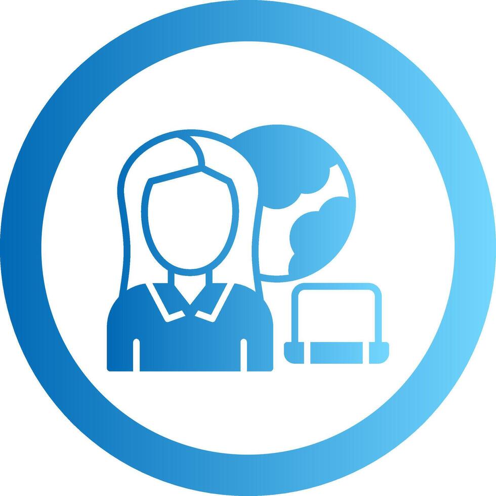 Remote Worker Gradient Circle Icon vector