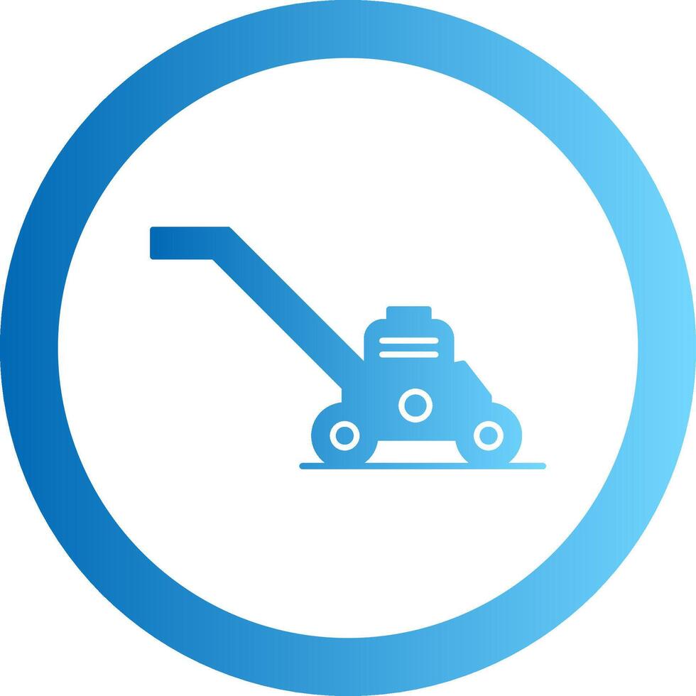 Lawn Mower Gradient Circle Icon vector