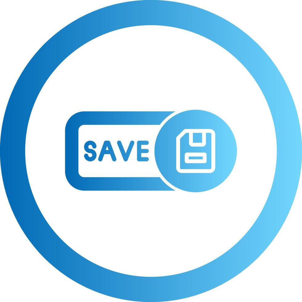 Save Gradient Circle Icon vector