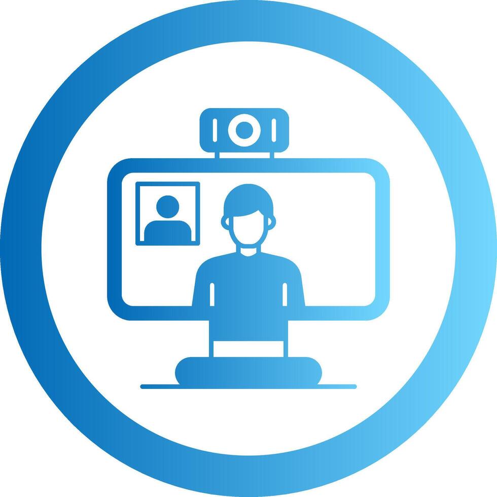Videocall Gradient Circle Icon vector