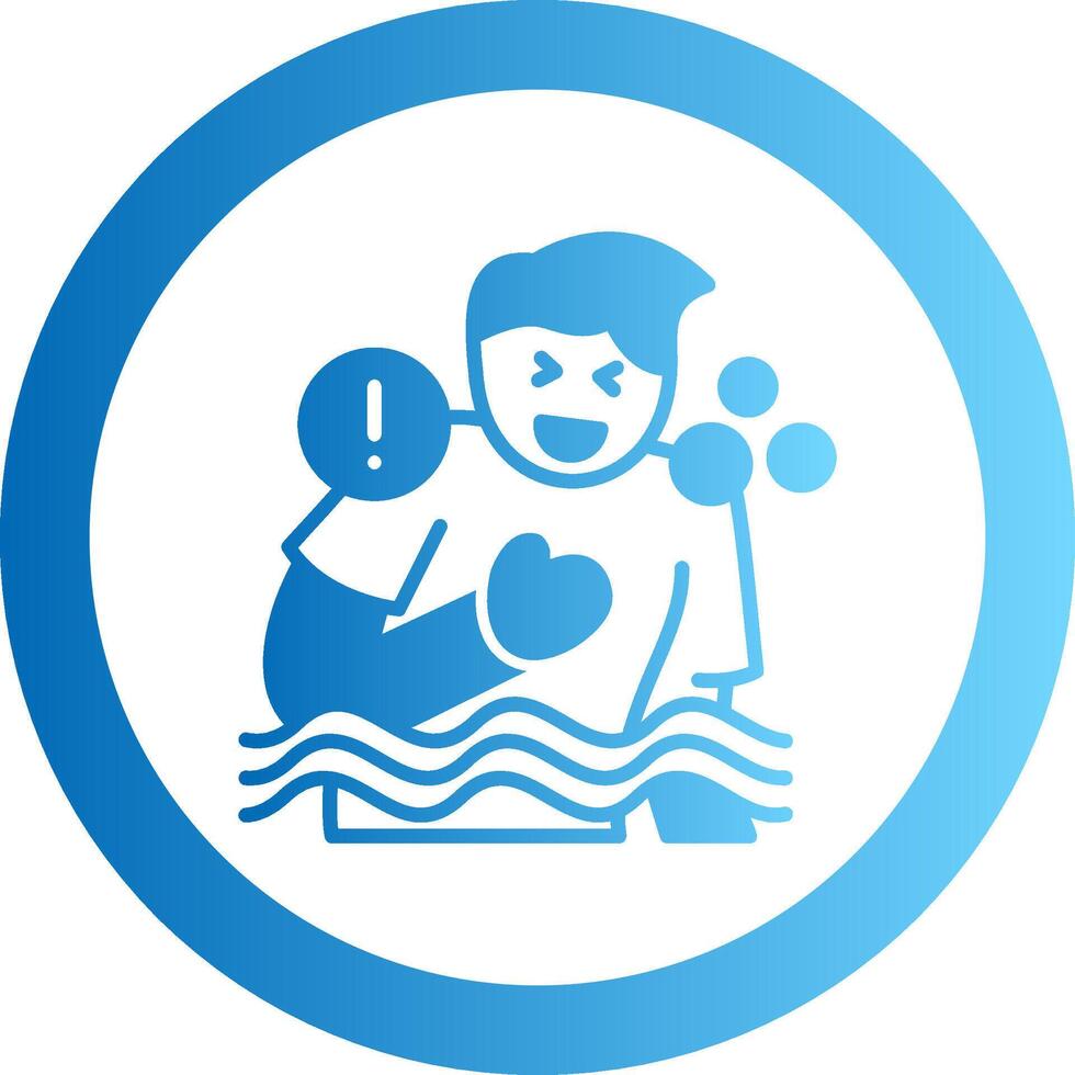 Drowning Feeling Gradient Circle Icon vector
