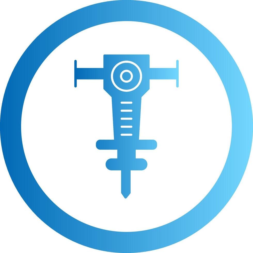 Jackhammer Gradient Circle Icon vector