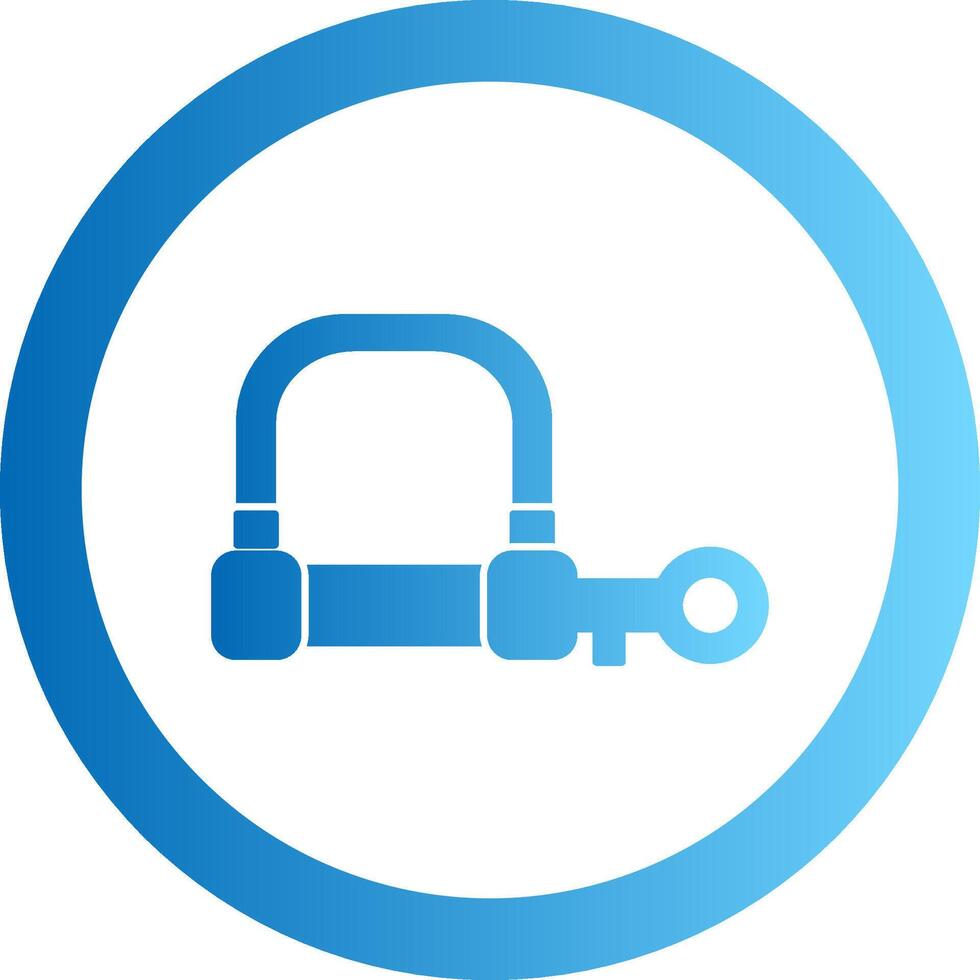 Wire Lock Gradient Circle Icon vector